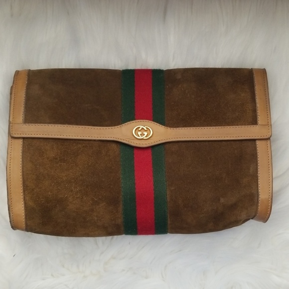 Gucci Handbags - Authentic Vintage Gucci Suede Clutch